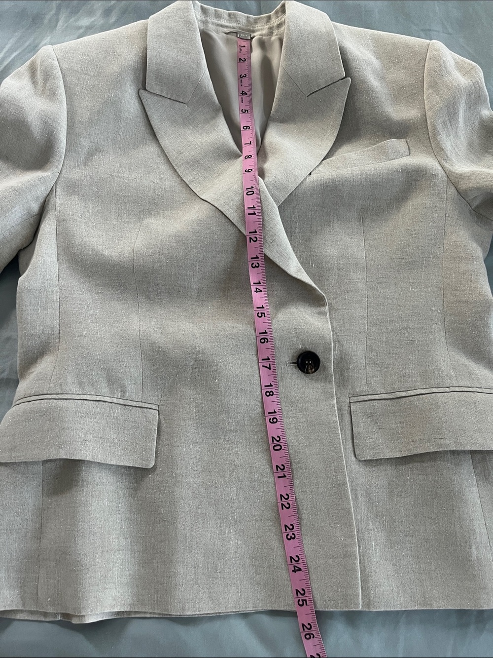 Brunello Cucinelli Double-Breasted Metallic Linen-Blend Blazer - Picture 16 of 17